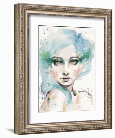 Under the Sea (female portrait)-Sillier than Sally-Framed Art Print