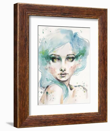 Under the Sea (female portrait)-Sillier than Sally-Framed Art Print