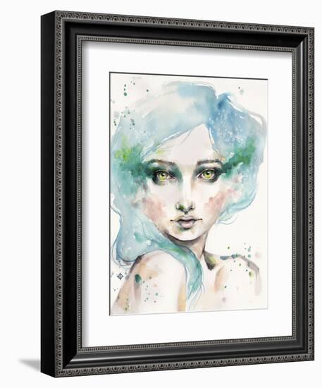 Under the Sea (female portrait)-Sillier than Sally-Framed Art Print