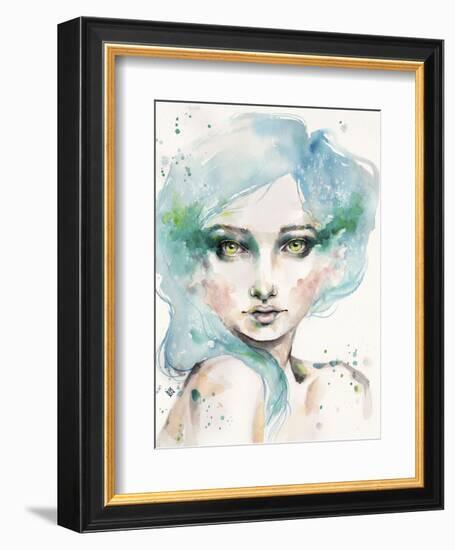 Under the Sea (female portrait)-Sillier than Sally-Framed Art Print