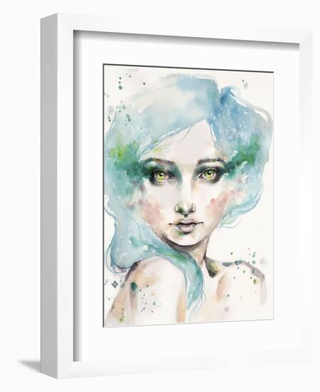 Under the Sea (female portrait)-Sillier than Sally-Framed Art Print