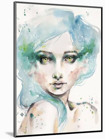 Under the Sea (female portrait)-Sillier than Sally-Mounted Art Print