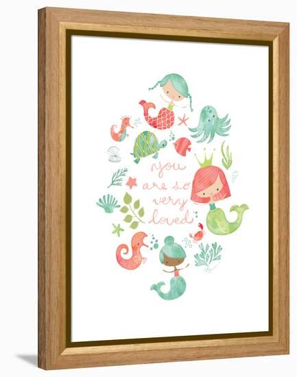 Under the Sea Mermaids-Heather Rosas-Framed Stretched Canvas