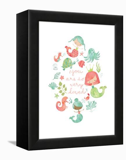 Under the Sea Mermaids-Heather Rosas-Framed Stretched Canvas