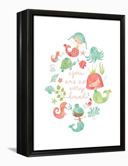 Under the Sea Mermaids-Heather Rosas-Framed Stretched Canvas