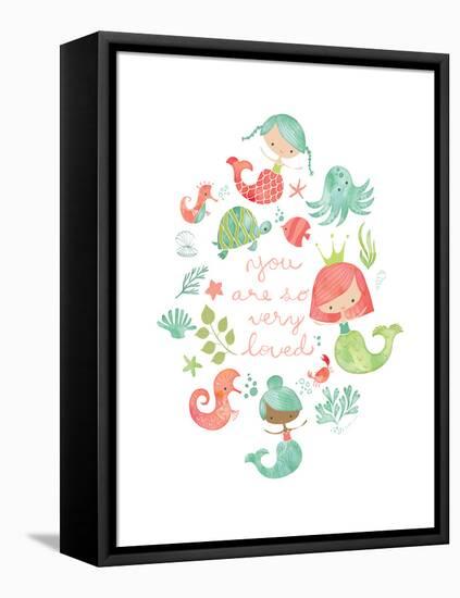 Under the Sea Mermaids-Heather Rosas-Framed Stretched Canvas