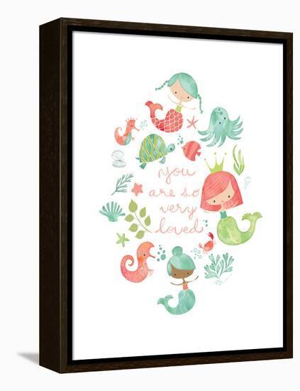 Under the Sea Mermaids-Heather Rosas-Framed Stretched Canvas