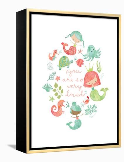 Under the Sea Mermaids-Heather Rosas-Framed Stretched Canvas