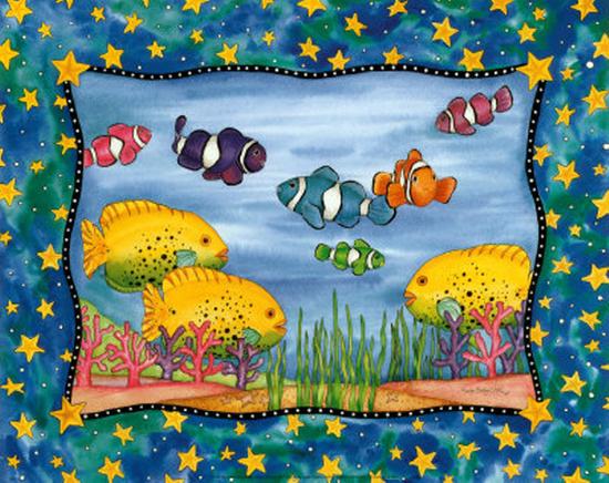 Under The Sea-Marnie Bishop Elmer-Lamina Framed Art Print