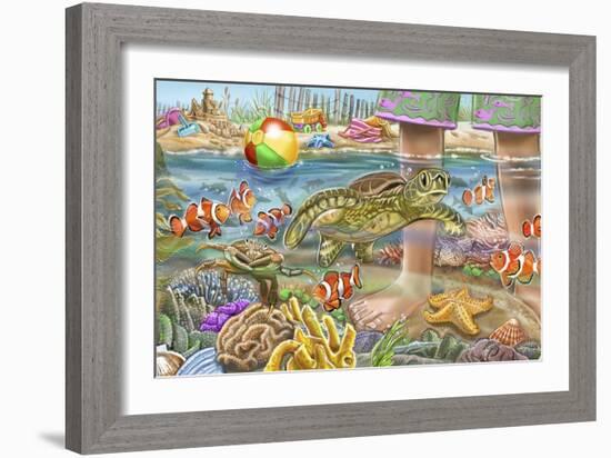 Under the Sea-Cathy Morrison Illustrates-Framed Giclee Print