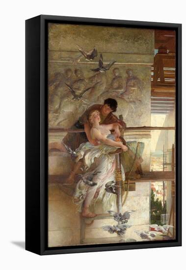 Under the Temple Eaves, (Oil on Canvas)-Edwin Howland Blashfield-Framed Premier Image Canvas