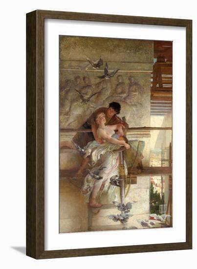 Under the Temple Eaves, (Oil on Canvas)-Edwin Howland Blashfield-Framed Giclee Print