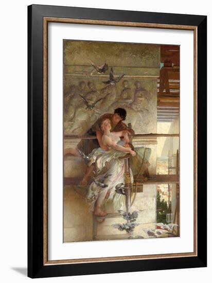 Under the Temple Eaves, (Oil on Canvas)-Edwin Howland Blashfield-Framed Giclee Print