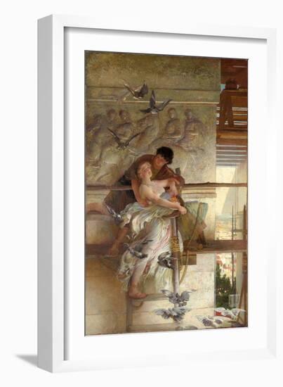 Under the Temple Eaves, (Oil on Canvas)-Edwin Howland Blashfield-Framed Giclee Print