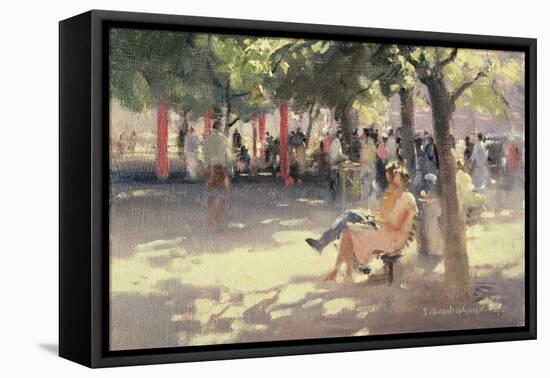 Under the Trees, South Bank, 1990-Trevor Chamberlain-Framed Premier Image Canvas