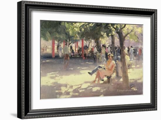 Under the Trees, South Bank, 1990-Trevor Chamberlain-Framed Giclee Print