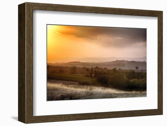 Under the Tuscan Sunset-George Oze-Framed Photographic Print