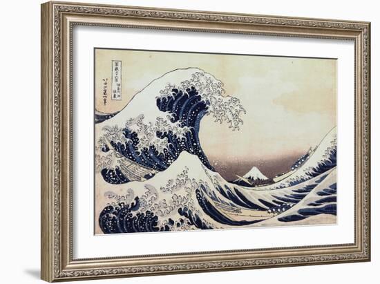 Under the Wave Off Kanagawa, 1831-1834-Katsushika Hokusai-Framed Giclee Print