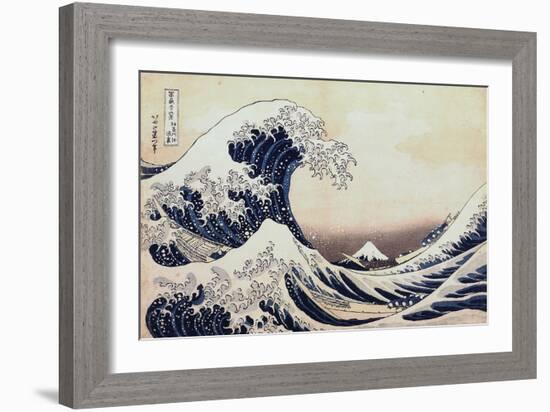 Under the Wave Off Kanagawa, 1831-1834-Katsushika Hokusai-Framed Giclee Print