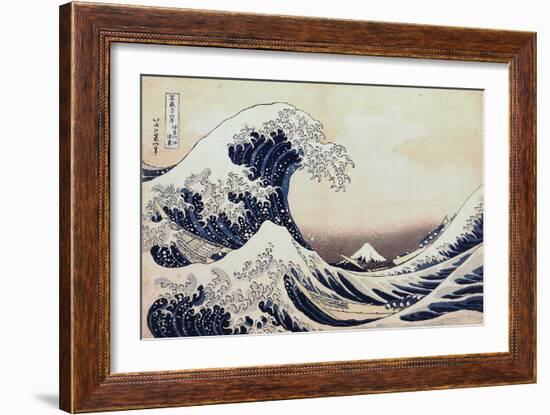 Under the Wave Off Kanagawa, 1831-1834-Katsushika Hokusai-Framed Giclee Print