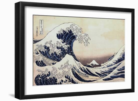 Under the Wave Off Kanagawa, 1831-1834-Katsushika Hokusai-Framed Giclee Print