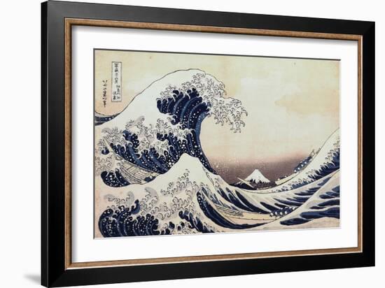 Under the Wave Off Kanagawa, 1831-1834-Katsushika Hokusai-Framed Giclee Print