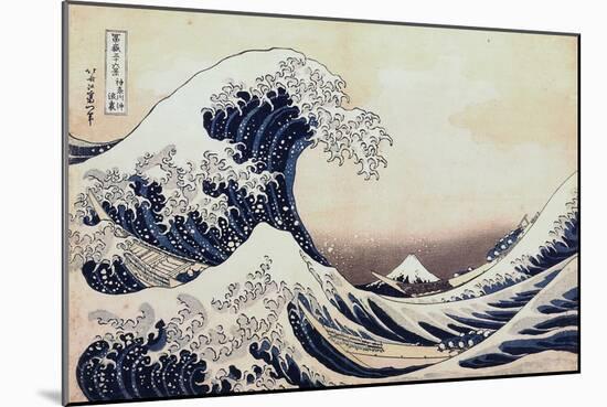 Under the Wave Off Kanagawa, 1831-1834-Katsushika Hokusai-Mounted Giclee Print