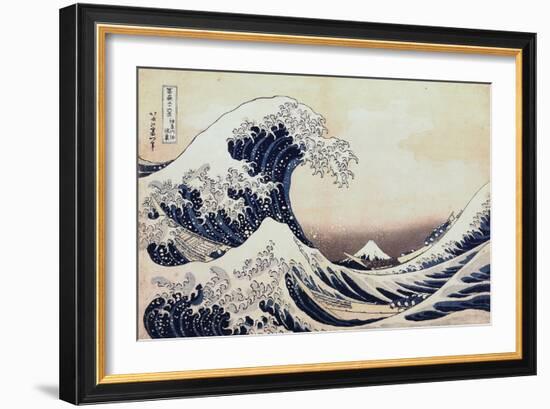 Under the Wave Off Kanagawa, 1831-1834-Katsushika Hokusai-Framed Giclee Print