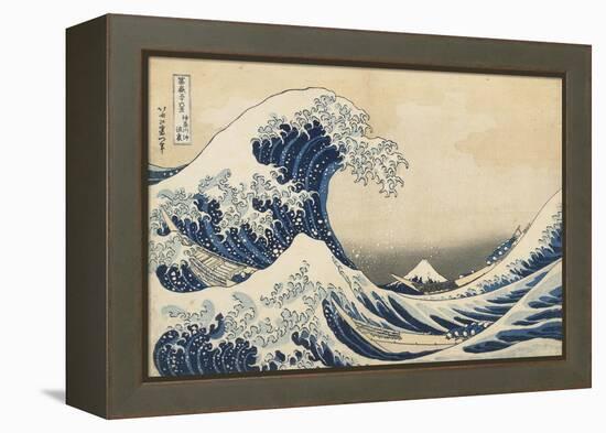 Under the Wave Off Kanagawa, 1831-34-Katsushika Hokusai-Framed Premier Image Canvas