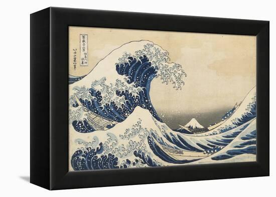 Under the Wave Off Kanagawa, 1831-34-Katsushika Hokusai-Framed Premier Image Canvas
