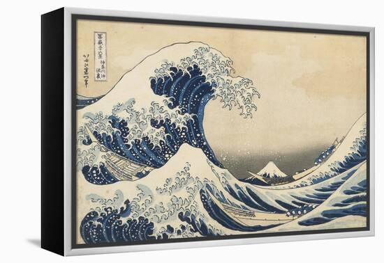 Under the Wave Off Kanagawa, 1831-34-Katsushika Hokusai-Framed Premier Image Canvas
