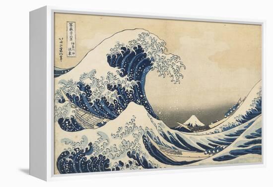 Under the Wave Off Kanagawa, 1831-34-Katsushika Hokusai-Framed Premier Image Canvas