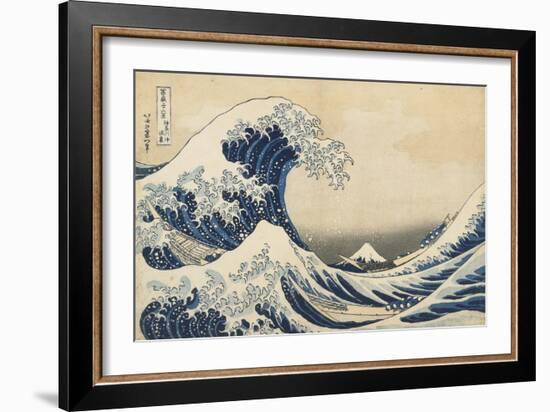 Under the Wave Off Kanagawa, 1831-34-Katsushika Hokusai-Framed Giclee Print