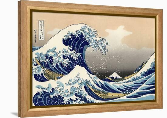 Under the Wave off Kanagawa by Hokusai-Fine Art-Framed Premier Image Canvas