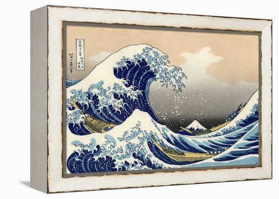 Under the Wave off Kanagawa by Hokusai-Fine Art-Framed Premier Image Canvas