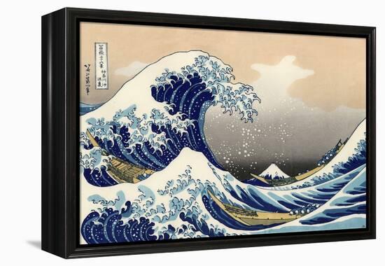 Under the Wave off Kanagawa by Hokusai-Fine Art-Framed Premier Image Canvas