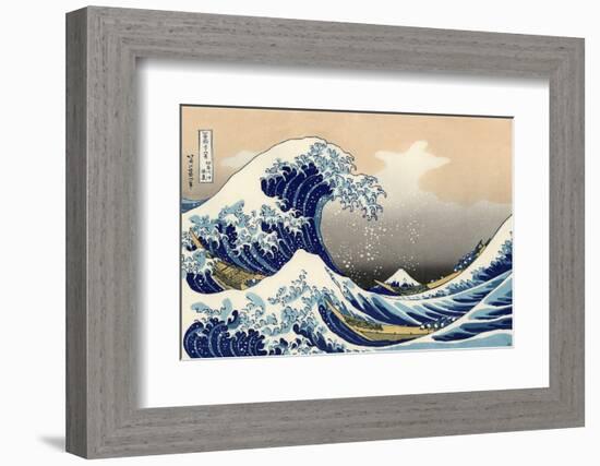 Under the Wave off Kanagawa by Hokusai-Fine Art-Framed Photographic Print