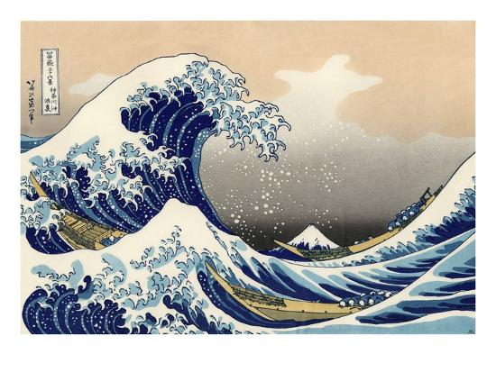 Under the Wave off Kanagawa-Katsushika Hokusai-Framed Art Print