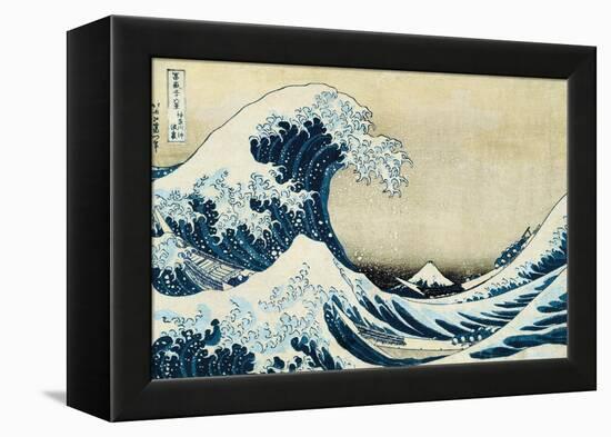 Under the Wave, Off Kanagawa-Katsushika Hokusai-Framed Stretched Canvas