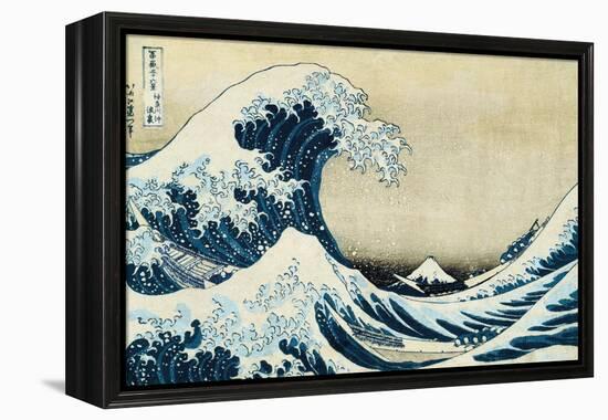 Under the Wave, Off Kanagawa-Katsushika Hokusai-Framed Stretched Canvas