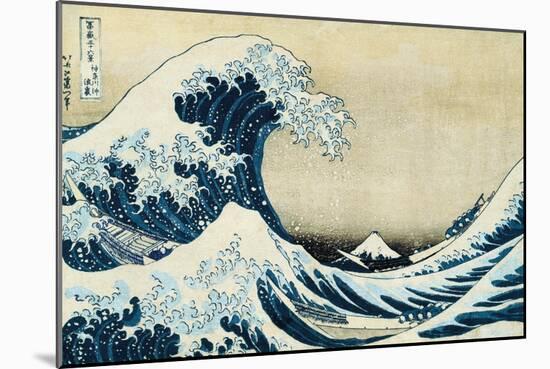 Under the Wave, Off Kanagawa-Katsushika Hokusai-Mounted Art Print