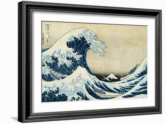 Under the Wave, Off Kanagawa-Katsushika Hokusai-Framed Art Print