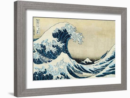 Under the Wave, Off Kanagawa-Katsushika Hokusai-Framed Premium Giclee Print