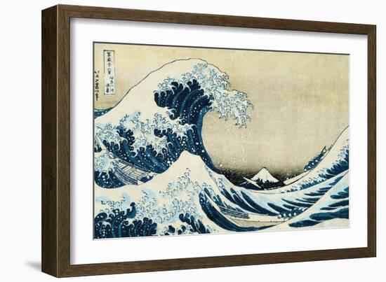 Under the Wave, Off Kanagawa-Katsushika Hokusai-Framed Premium Giclee Print