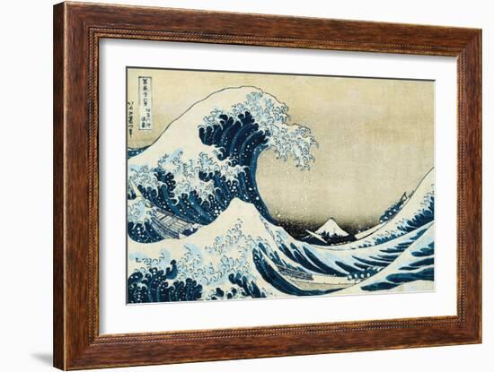 Under the Wave, Off Kanagawa-Katsushika Hokusai-Framed Premium Giclee Print