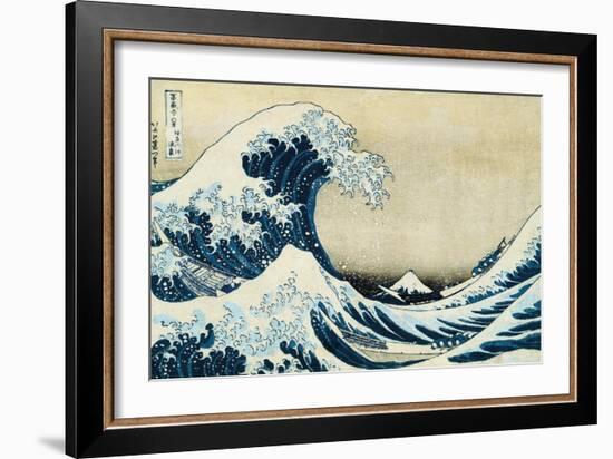 Under the Wave, Off Kanagawa-Katsushika Hokusai-Framed Premium Giclee Print