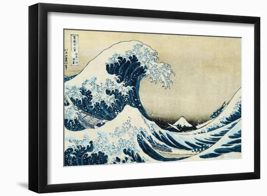 Under the Wave, Off Kanagawa-Katsushika Hokusai-Framed Premium Giclee Print