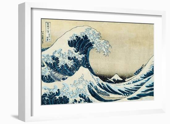 Under the Wave, Off Kanagawa-Katsushika Hokusai-Framed Premium Giclee Print