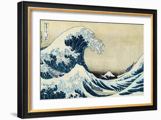 Under the Wave, Off Kanagawa-Katsushika Hokusai-Framed Premium Giclee Print