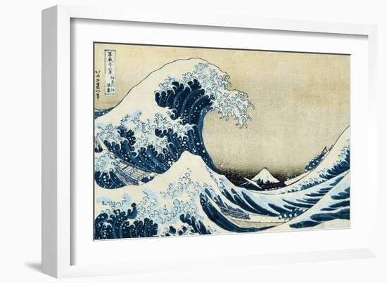 Under the Wave, Off Kanagawa-Katsushika Hokusai-Framed Art Print